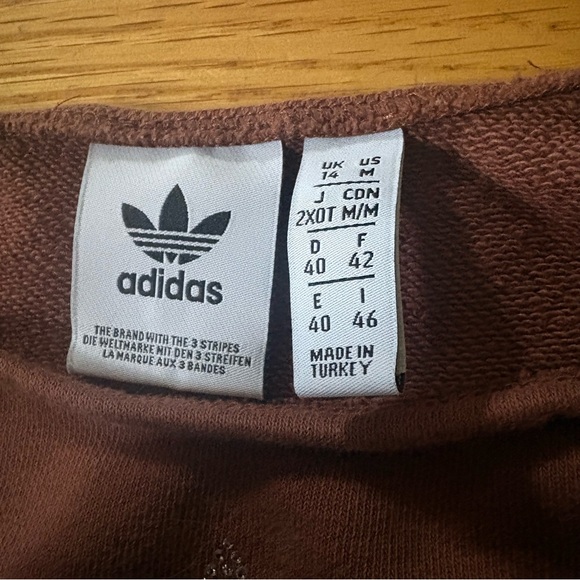 Adidas Brown Rhinstone Crop Sweatshirt Size Medium - Picture 2 of 7